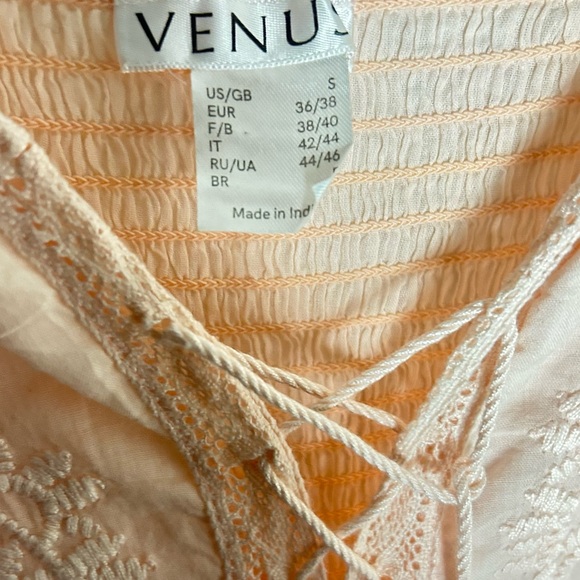 NWT VENUS Ruffled Tiered Maxi Boho Dress 100% Cotton In Blush Pink Size S - Picture 7 of 7